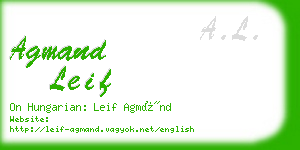 agmand leif business card